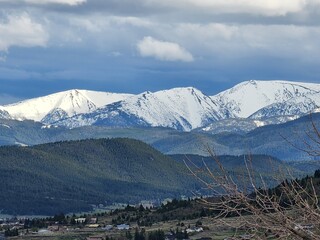 snow covered mountains