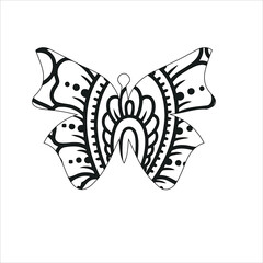 butterfly tattoo vector Butterfly coloring book Butterfly with floral  mandala decoration   Silhouette of butterfly illustration 