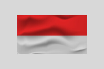 isolated realistic indonesia flag vector on white background