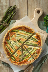 savory asparagus tart - 508964163