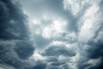 beautiful sky with clouds and sun