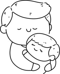 Obraz premium Father's Day Doodle Cute Illustration 