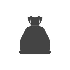 Vector icon money bag on white isolated background. Vector icon on white isolated background. Layers grouped for easy editing illustration. For your design.