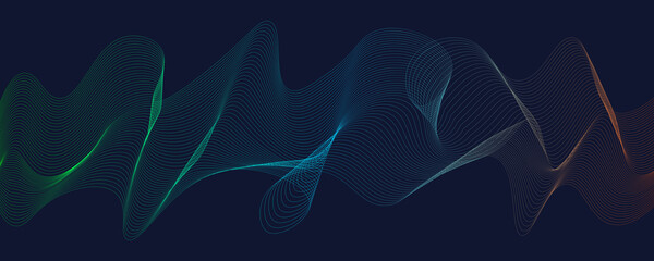 Twisted lines. Vector abstract background with colored lines. Illustration in a minimalist style.