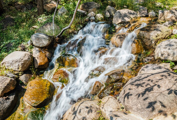 Naklejka na ściany i meble Mountain stream waterfall water scenery shooting