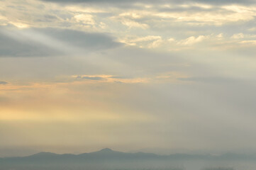 sunset over the clouds