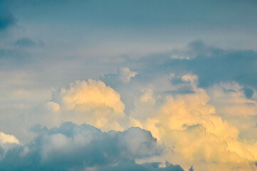 sunset over the clouds