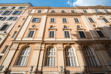 Fototapeta na wymiar Building on the street in the city of Rome, Italy