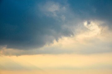 sunset over the clouds