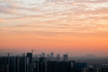 Fototapeta premium city skyline with clouds 