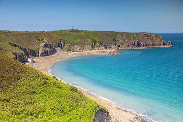 Grand soleil sur le Cap Fréhel en bretagne 
