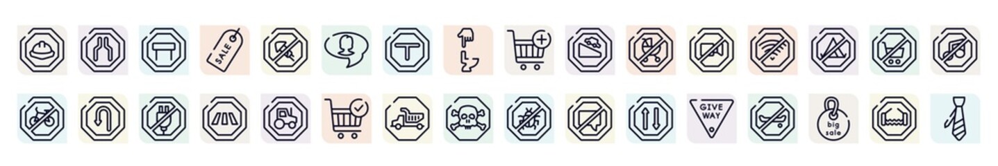 shopping and commerce outline icons set. thin line icons such as hard, tall, videochat, descending, no wifi, left hair pin, cross road, heavy hinery, give way icon.