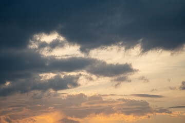 colorful sunset sky and clouds evening. Sky and clouds natural sunset orange sunbeam light...