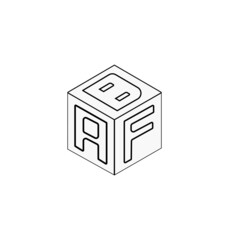 cube letter logo design, Font letter logo design.