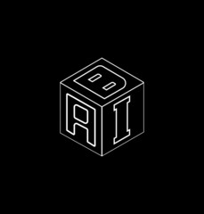 cube letter logo design, Font letter logo design.