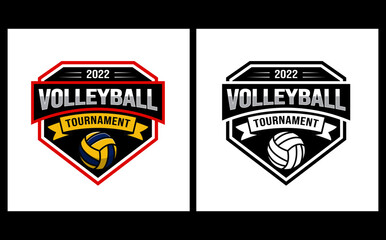 volleyball championship logo template volleyball club logo design with emblem style