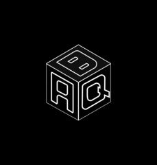 cube letter logo design, Font letter logo design.