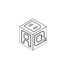 cube letter logo design, Font letter logo design.