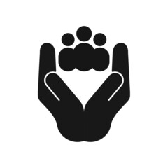 Client service silhouette icon, flat vector illustration for UI graphic design.