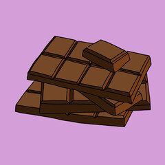 Doodling freehand outline sketch drawing of a chocolate bar.