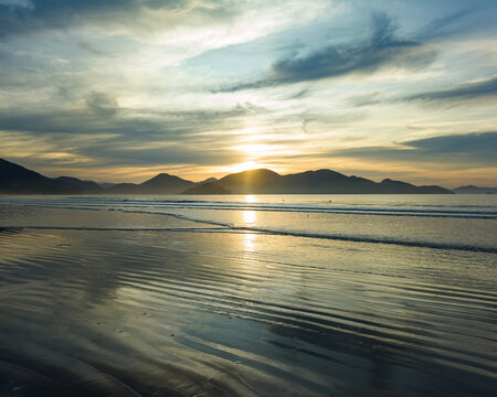 Sunrise over the sea at Maranduba- SP, Brazil