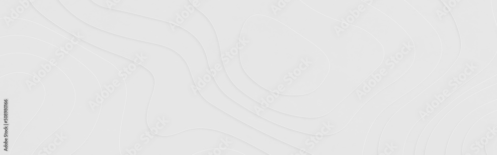 Poster Modern White wavy vector background. White paper cut background with 3D style and gradient white color. Abstract white papercut with wavy layers, opographic canyon map light relief texture. 