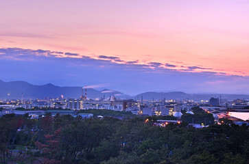 Obraz premium 静岡県東海工業地域 田子の浦の夕景