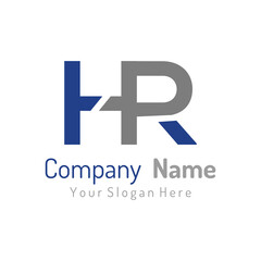 Initial Letter HR Logo Design Vector Template. Creative Abstract HR Letter Logo Design Illustration.