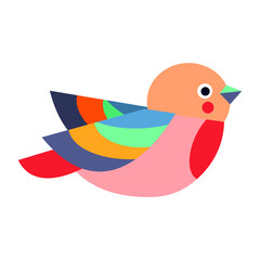 Сute little colorful bird isolated on a white background. cute little colorful bird isolated on white background EPS.
