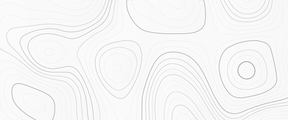 White topographic line contour map background, geographic grid map, the black on white contours vector topography stylized height of the lines. The concept of a conditional geography scheme.