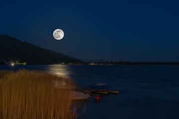 full moon over the lake