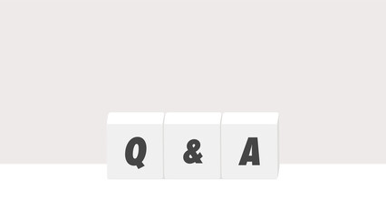 Q&Aの文字が入ったブロックのイラスト - シンプルでおしゃれな質疑応答やクイズのイメージ素材
