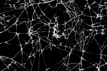 old dirty glass with a lot of cracks