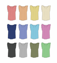 ノースリーブのイラストセット