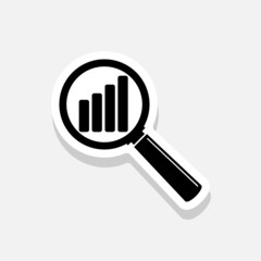 Audit analysis research icon sticker sign for mobile concept and web design