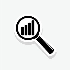 Audit analysis research icon sticker sign for mobile concept and web design