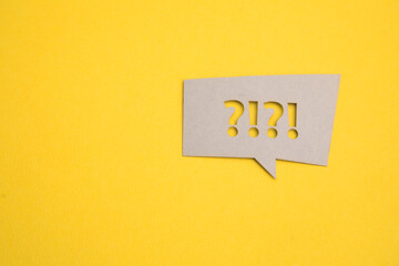 Speech bubble with question and exclamation marks