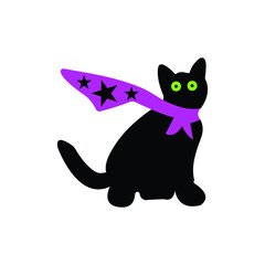 black super cat vector logo 