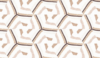 Watercolor Geometric Pattern. Symmetry Artwork.