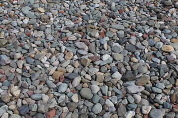 A selection of pebbles on the beach at Llandudno, North Wales.