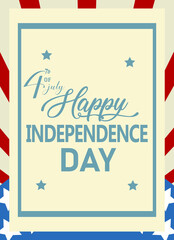 4 of july happy independence day with stars and flag usa vector illustration vertical design