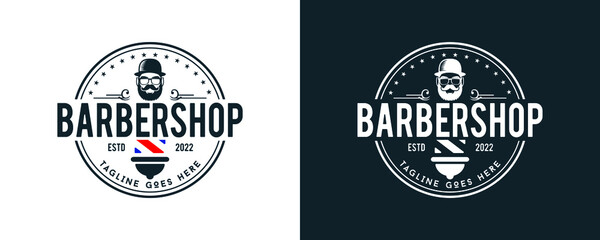 Obraz premium Barber Shop labels, banner, logo vector template