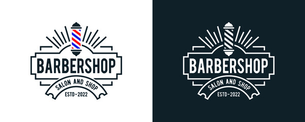 Barbershop logo design. Man, Mustache, Salon and Barber shop logo concept