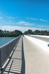 railed bike path on Assateague Island National Park in Virginia.