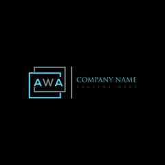 AWA letter logo creative design. AWA unique design.
 - obrazy, fototapety, plakaty