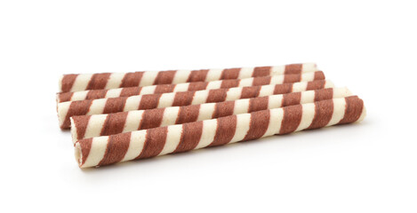 Sweet sticks with chocolate isolated.