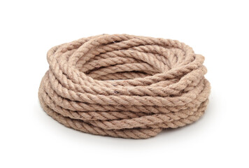 Coil of Hemp Rope Isolared.