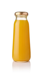 Mango juice in a bottle isolared.
