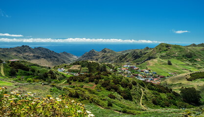 Fototapeta premium View on Tenerife island from Anaga Rural Park road.