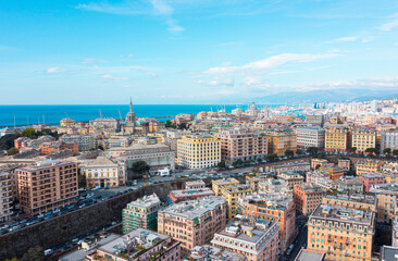 Fototapeta premium Aerial View in Genoa, Italy